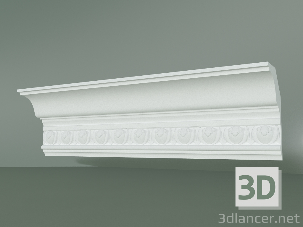 modèle 3D Corniche en plâtre avec ornement KV031 - preview