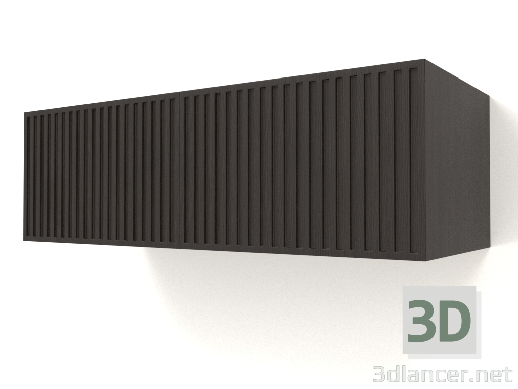 Modelo 3d Prateleira suspensa ST 06 (2 portas onduladas, 800x315x250, madeira castanho escuro) - preview
