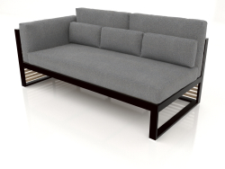 Modulares Sofa, Abschnitt 1 links, hohe Rückenlehne (Schwarz)