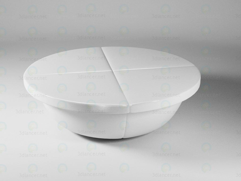 3d model round coffee table - preview