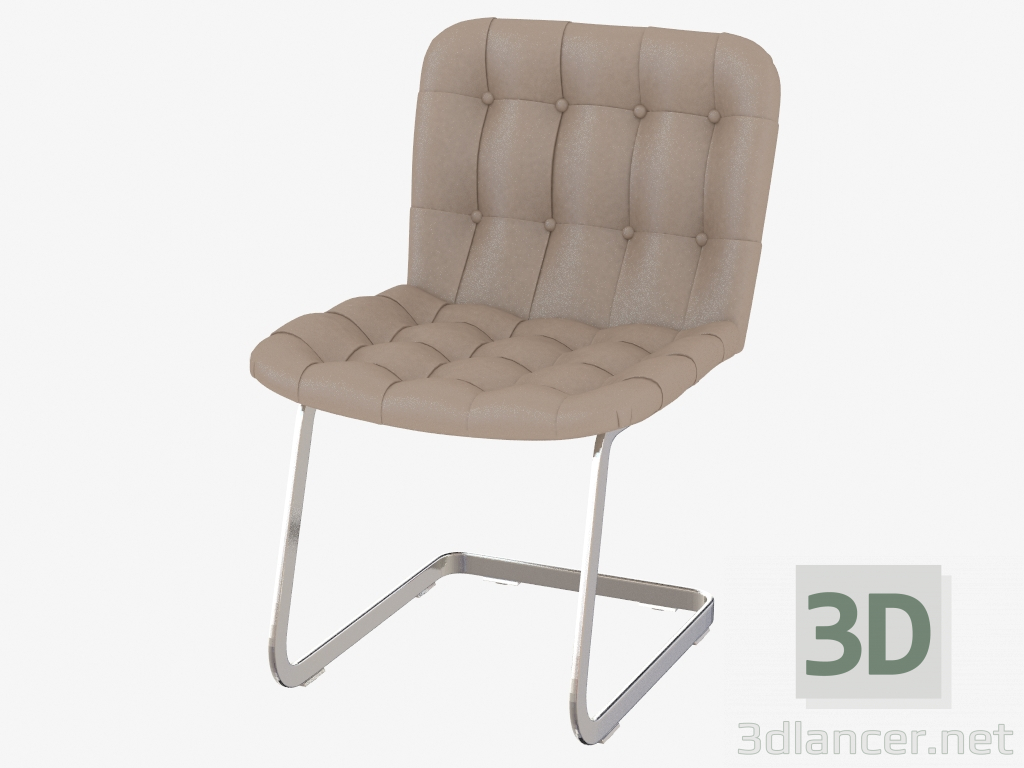modello 3D sedia in pelle trapuntata RH-304 - anteprima
