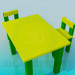 3d model Mesa con sillas para niños de kinder - vista previa