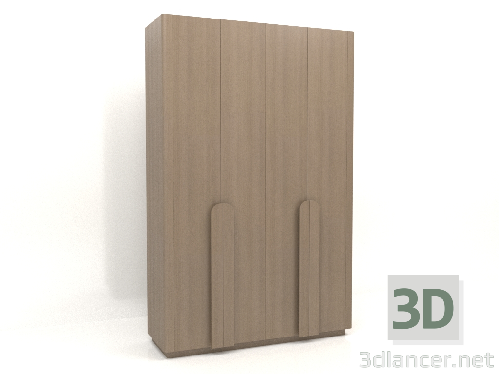 3D Modell Kleiderschrank MW 04 Holz (Option 1, 1830x650x2850, Holzgrau) - Vorschau