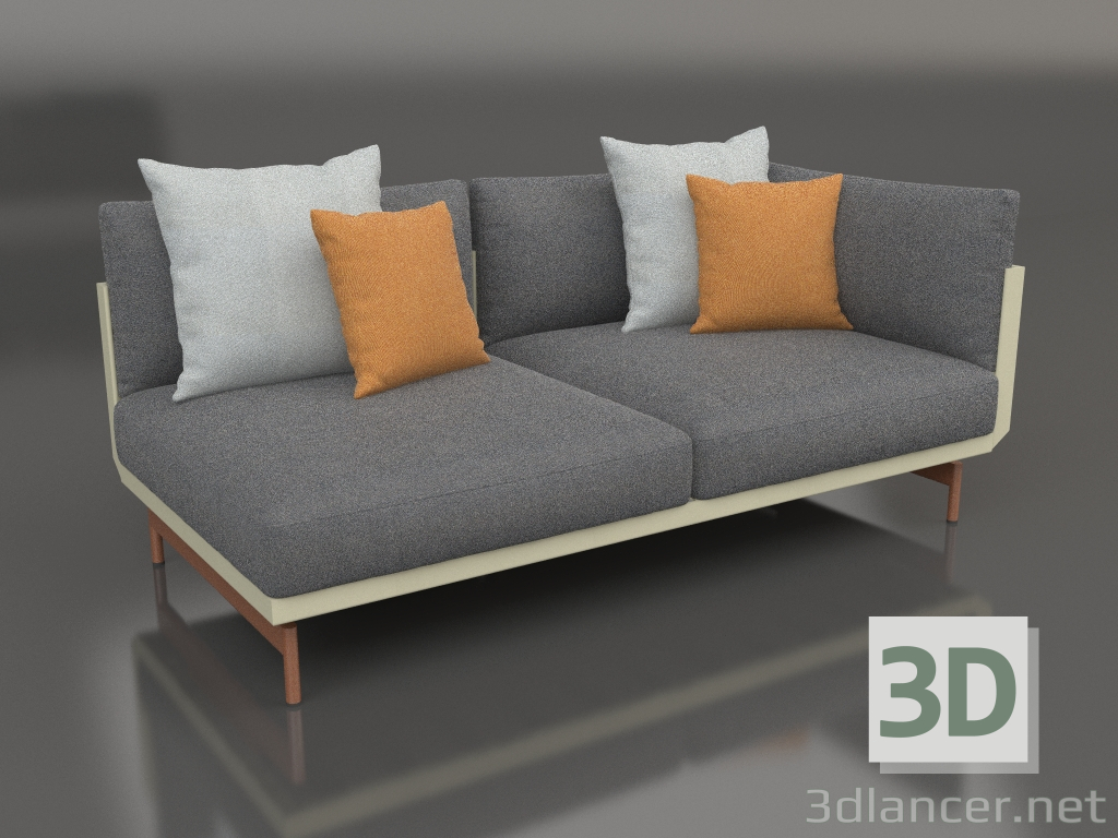 3d model Módulo sofá, sección 1 derecha (Oro) - vista previa