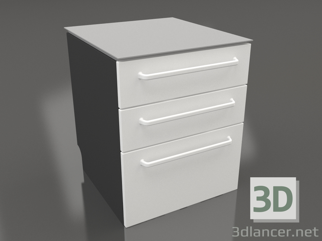 3d модель Шкаф на три ящика для столовых приборов 60 см (white) – превью