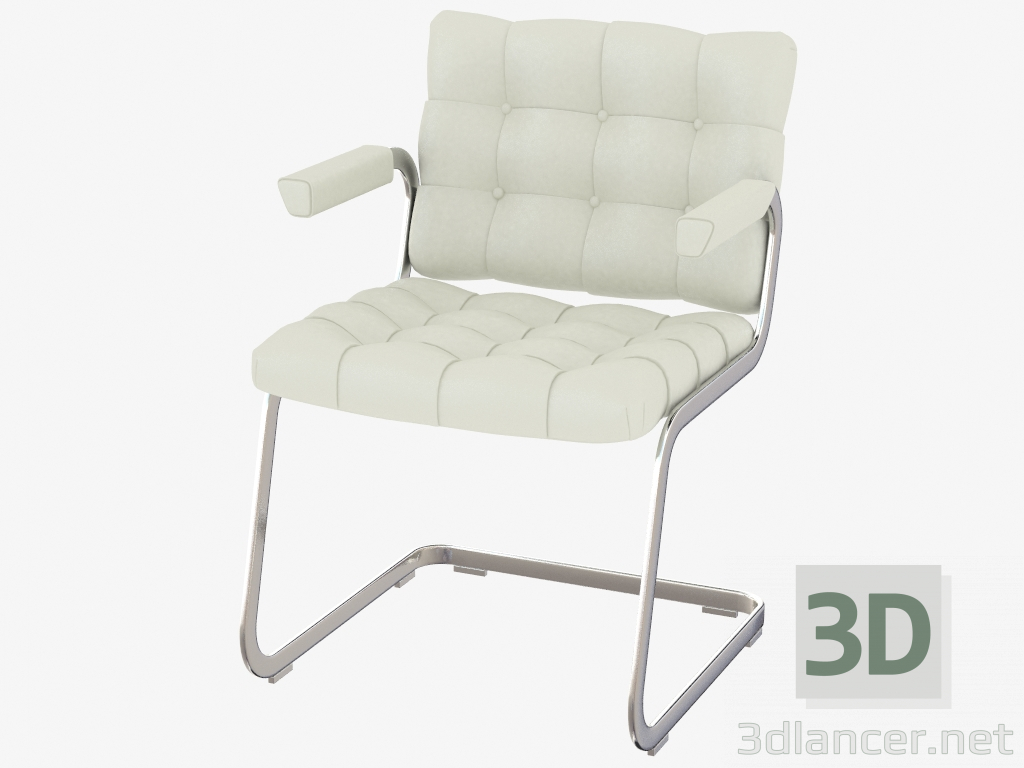 modèle 3D chaise matelassée avec accoudoirs RH-305-52 - preview