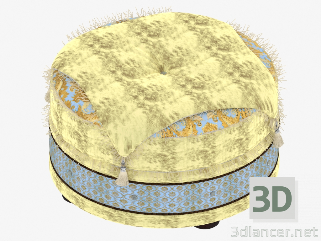 modello 3D Poof damasko - anteprima