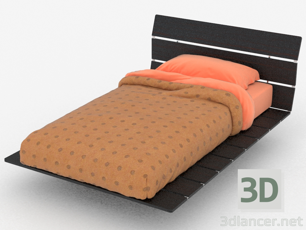 3d модель Ліжко односпальне в східному стилі Tadao – превью