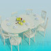 3d model Dining table with a rounded lid - preview