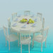 3d model Dining table with a rounded lid - preview