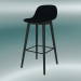 3D modeli Ahşap tabanlı ve arkalıklı Bar sandalyesi (H 75 cm, Siyah) - önizleme