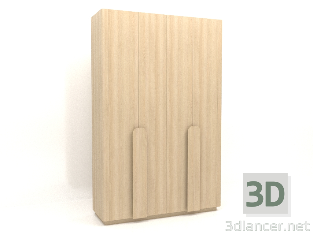 3 डी मॉडल अलमारी मेगावाट 04 लकड़ी (विकल्प 1, 1830x650x2850, लकड़ी सफेद) - पूर्वावलोकन
