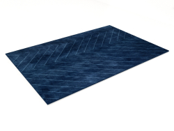 Teppich blau Chevron 300X200