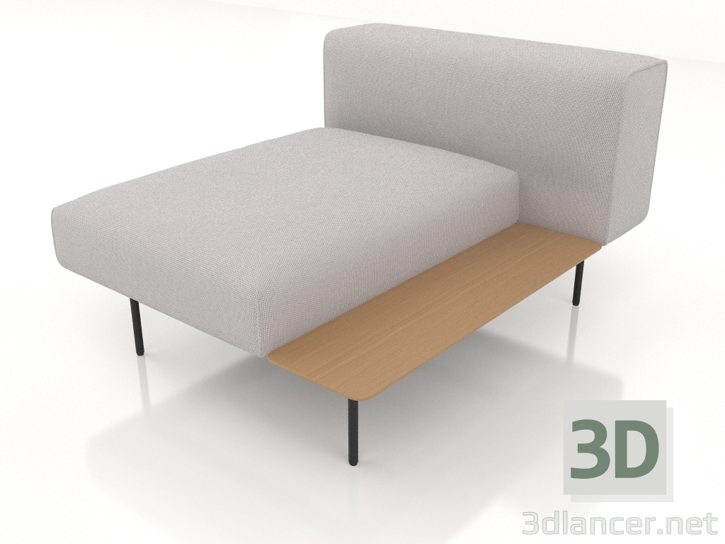 3D modeli Sol tarafta raflı 1 kişilik kanepe modülü (seçenek 4) - önizleme