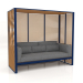 3d model Al Fresco sofa with artificial wood aluminum frame and high back (Night blue) - preview