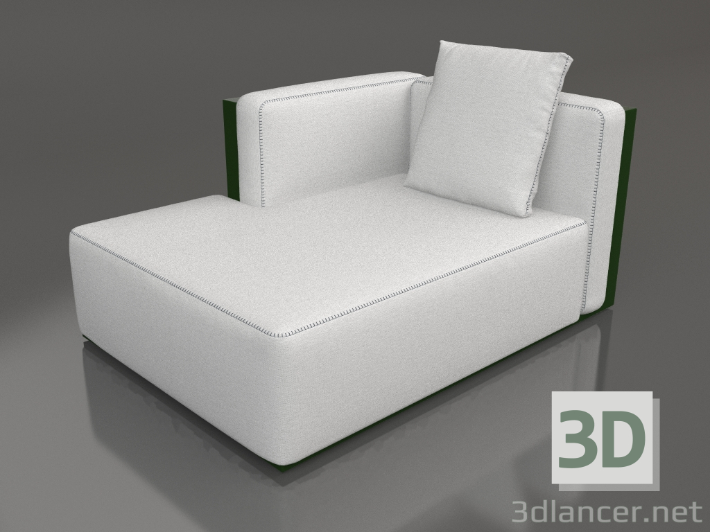 3D modeli Kanepe modülü, sol bölüm 2 (Şişe yeşili) - önizleme