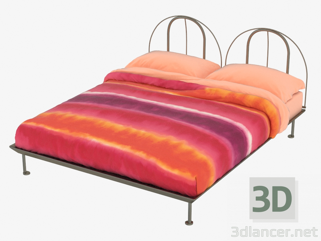 3D modeli Tapetto Volante metal çerçeve üzerinde çift kişilik yatak - önizleme