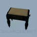 3d model Ottoman with carved legs - preview