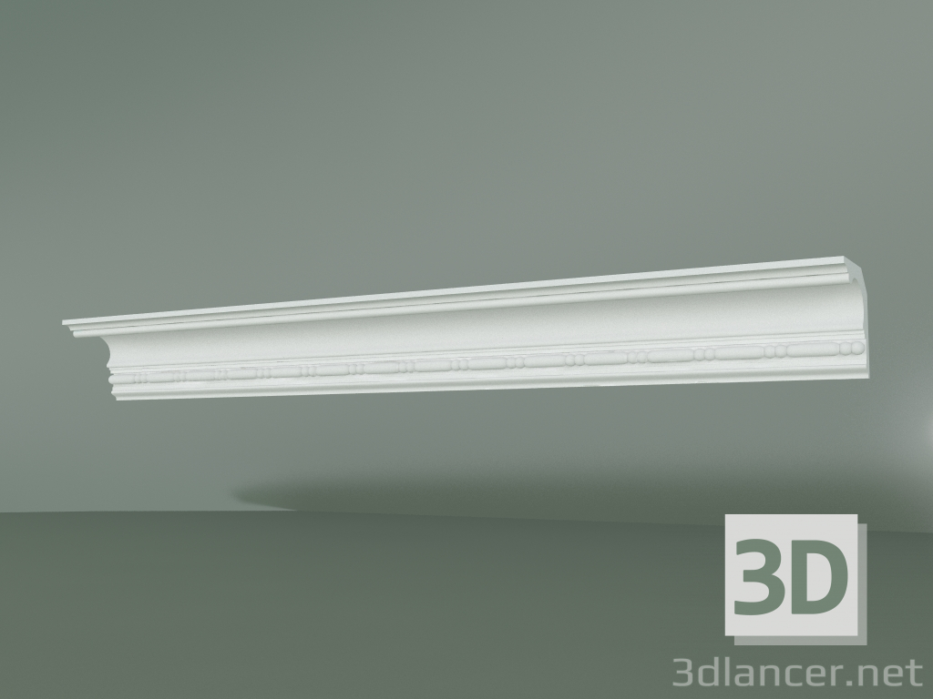 modello 3D Cornicione in gesso con ornamento KV515 - anteprima
