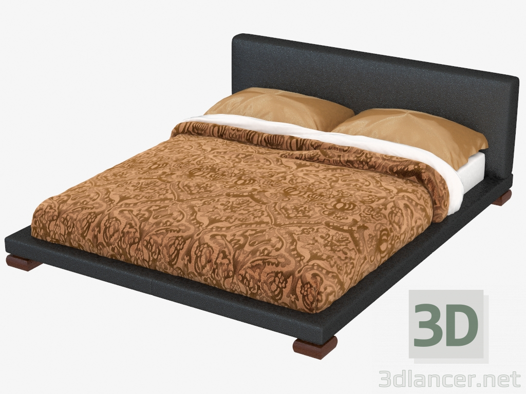3d модель Ліжко двоспальне в шкіряній обробці Vulcano – превью