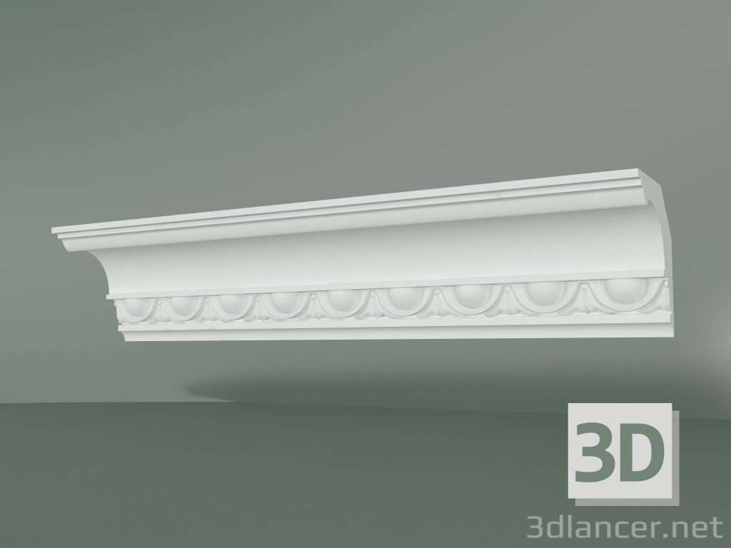modèle 3D Corniche en plâtre avec ornement KV516 - preview