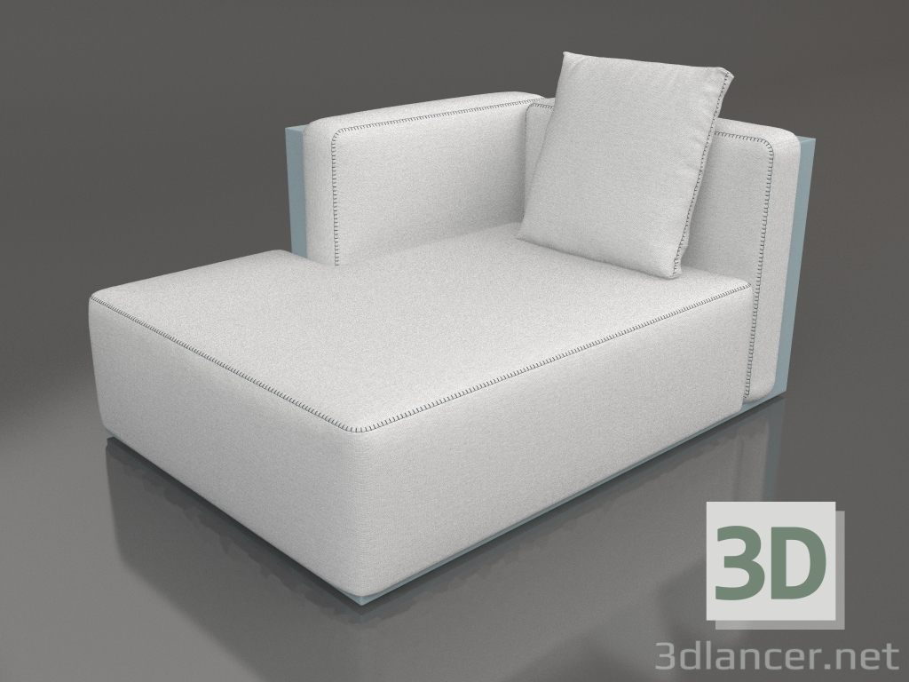 modèle 3D Module canapé, section 2 gauche (Bleu gris) - preview
