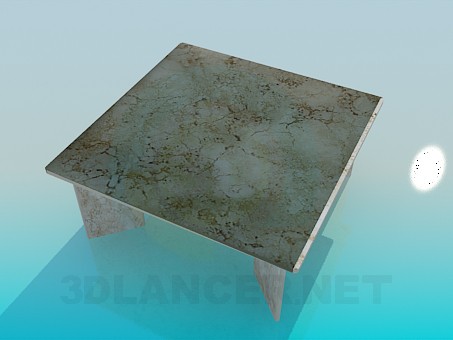3d модель Журнальный столик с мраморной поверхностью – превью