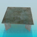 Modelo 3d Mesa de centro com superfície de mármore - preview