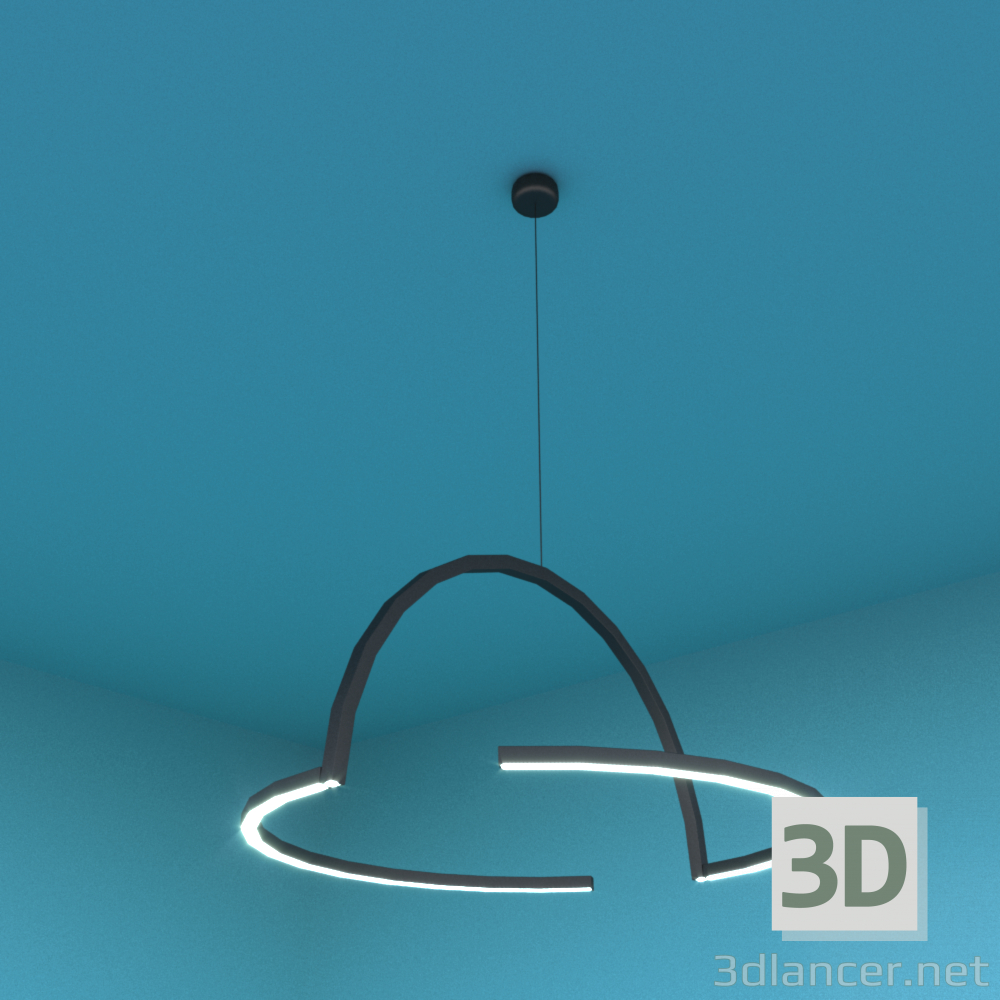 Lámpara colgante (loft 2) 3D modelo Compro - render