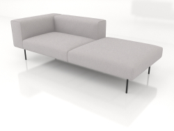 3-seater sofa module with a half back and an armrest on the left