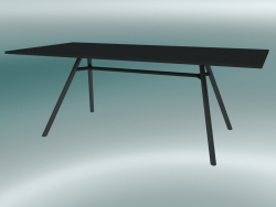 Tisch MART (9820-01 (100x200cm), H 73cm, HPL schwarz, Aluminiumprofil, schwarz pulverbeschichtet)