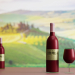 3d Пляшка вина і келих з вином модель купити - зображення