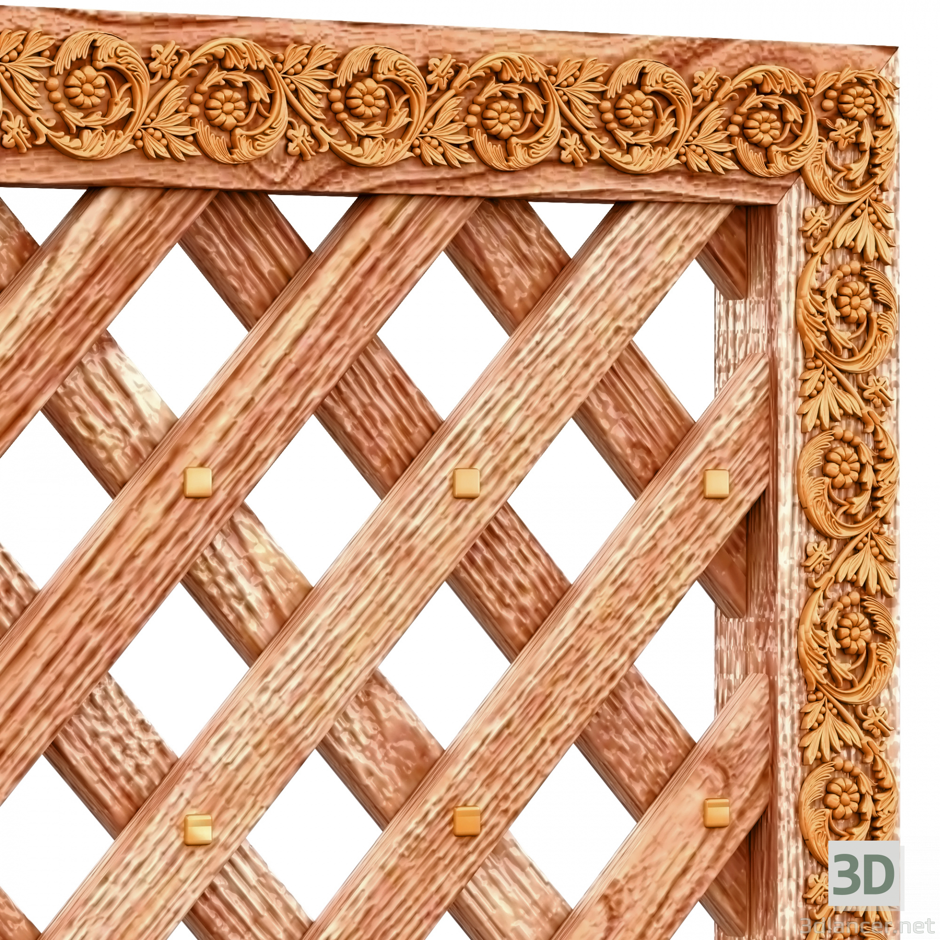 3d Decorative panel for the interior of wood model buy - render