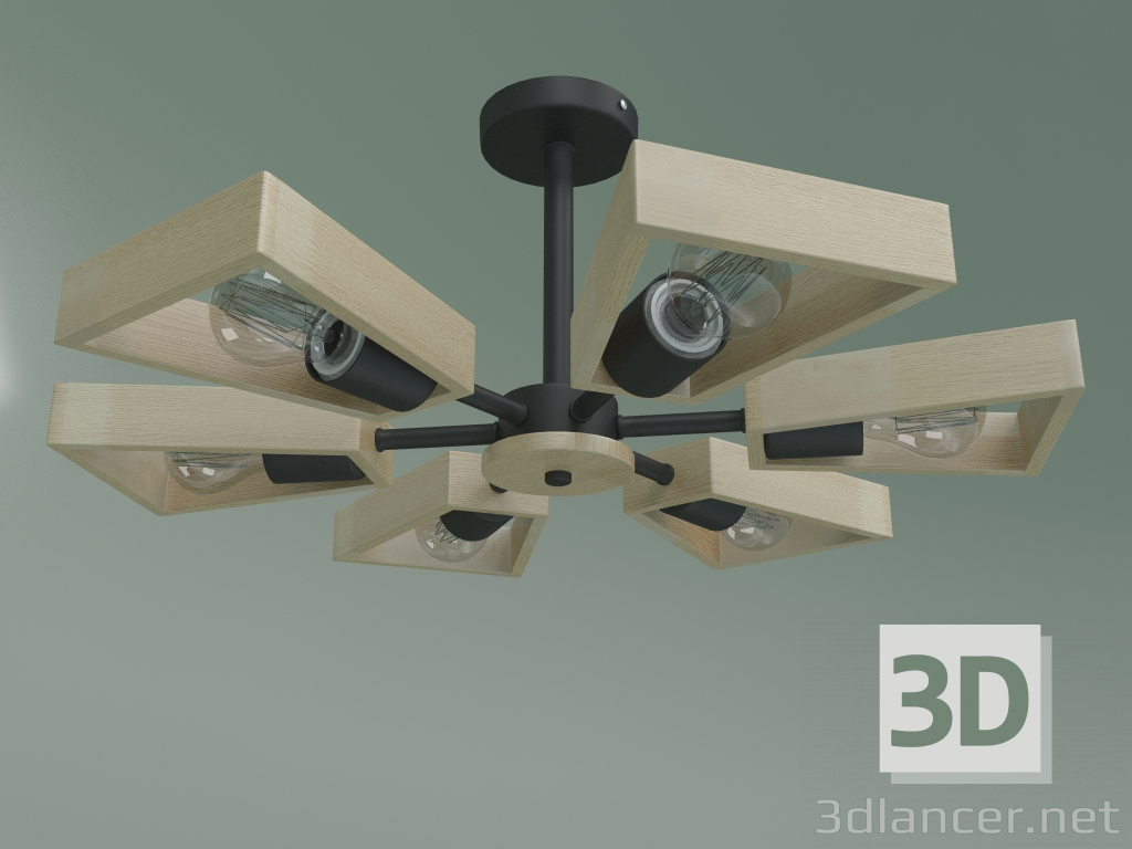 modello 3D Lampadario a soffitto Klark 70056-6 (nero) - anteprima