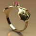 3D kadın yüzüğü gül modeli satın - render