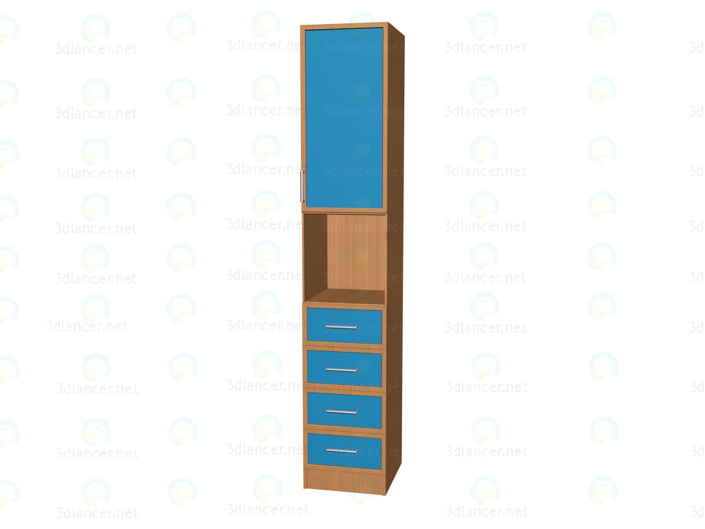 3d model Section 1 door, 4 drawers K224 - preview
