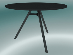 मार्ट टेबल (9834-01 (cm 110 सेमी), एच 73 सेमी, एचपीएल काला, एल्यूमीनियम बाहर निकालना, काला पाउडर लेप
