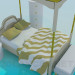 3d модель Ліжко з дахом і тумбочками – превью