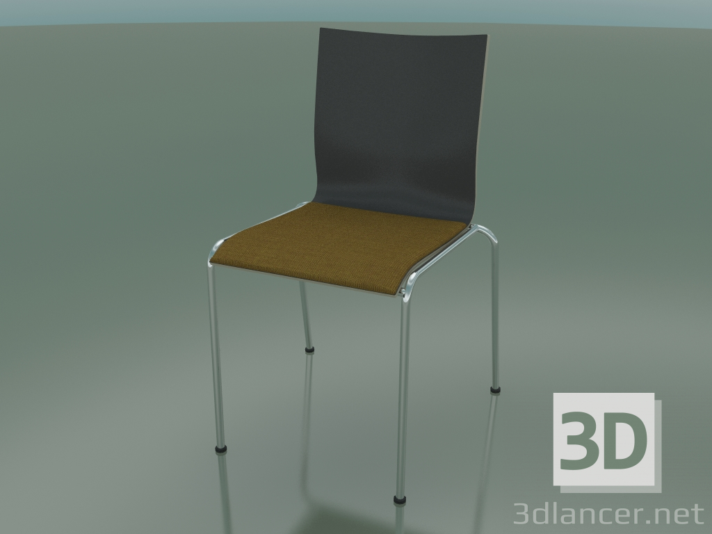 3d модель Стілець на 4-х ніжках з оббивкою сидіння з тканини (101) – превью