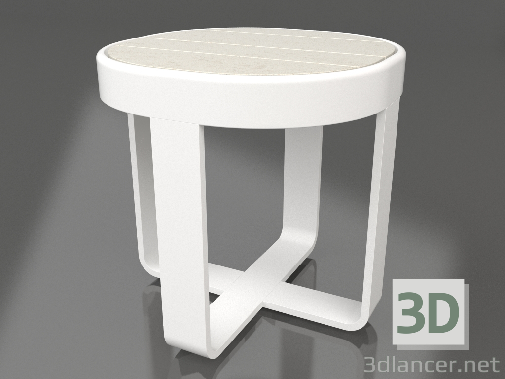 3d модель Кофейный столик круглый Ø42 (DEKTON Danae, White) – превью