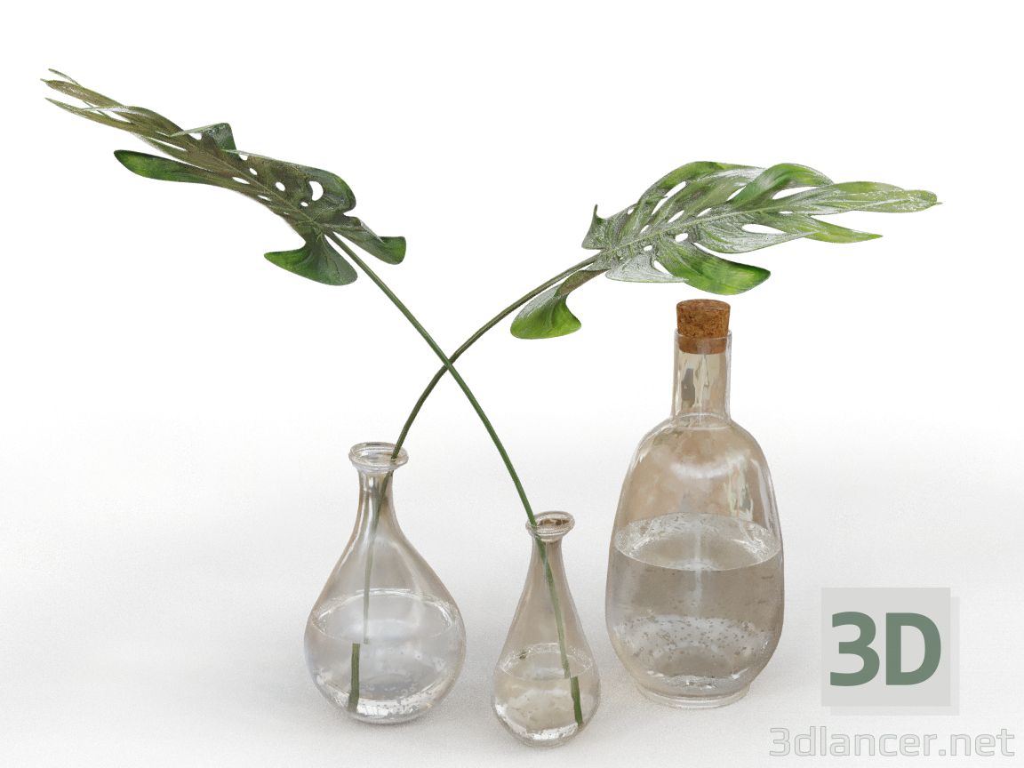 Botellas 3D modelo Compro - render