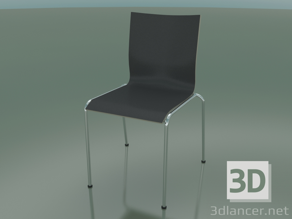 3D Modell Stuhl auf 4 Beinen ohne Polsterung (101) - Vorschau