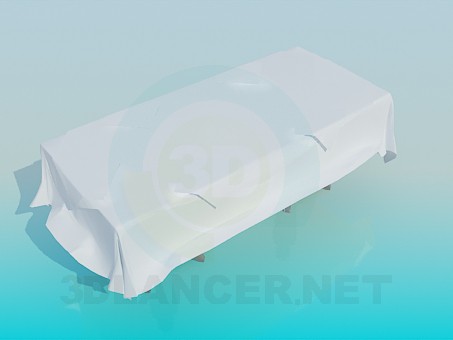 modèle 3D Table avec nappe et serviettes - preview
