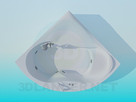 modèle 3D Baignoire d’angle - preview
