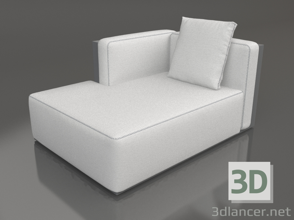 modèle 3D Module canapé, section 2 gauche (Anthracite) - preview