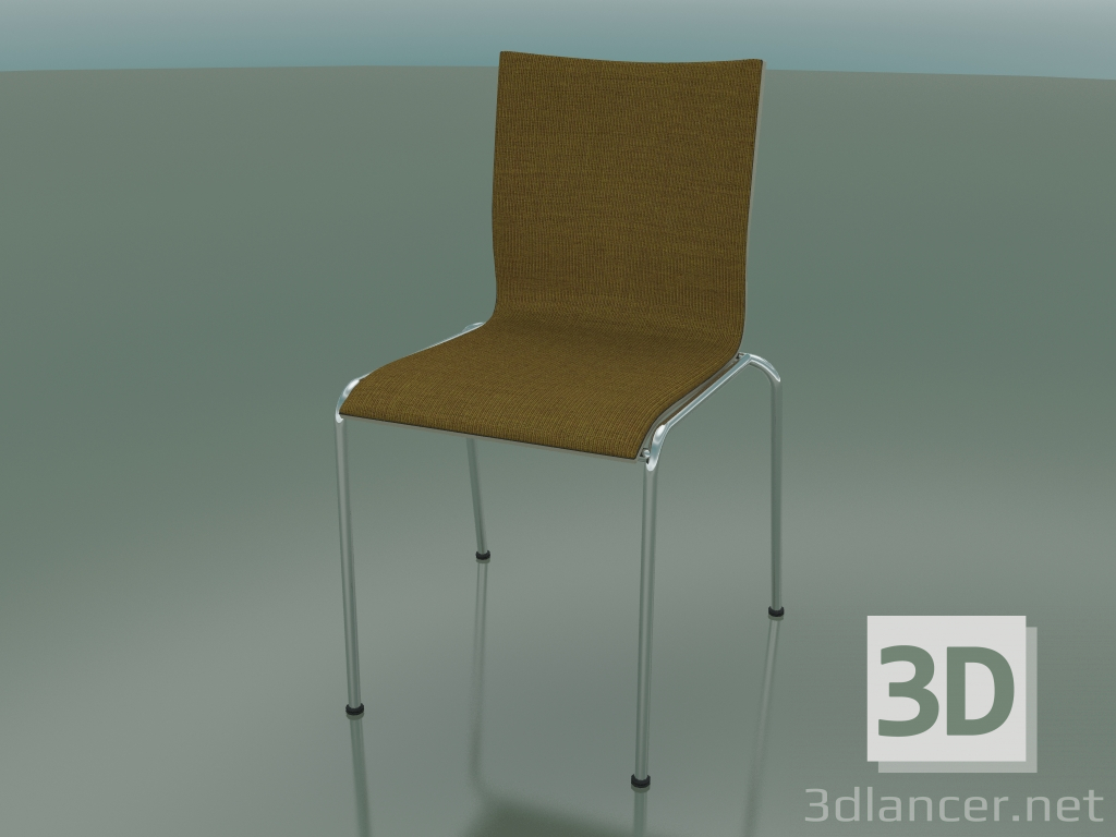 modello 3D Sedia a 4 gambe con rivestimento in tessuto (101) - anteprima