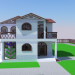 Modelo 3d Casa com varandas - preview
