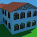 3D modeli Balkonlu ev - önizleme