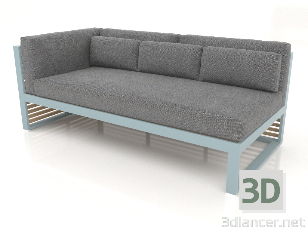 modèle 3D Canapé modulable section 1 gauche (Bleu gris) - preview