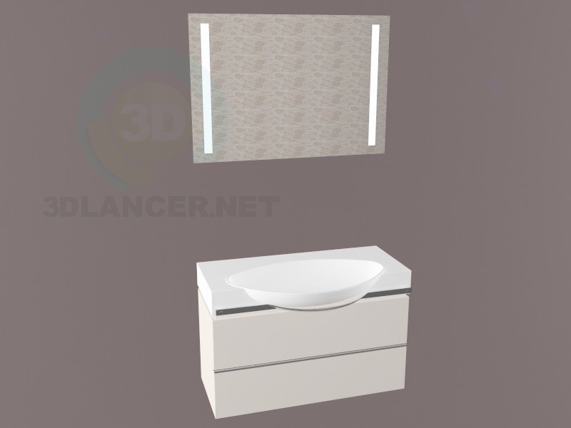 3d model laufen sink with cabinet 900 - preview